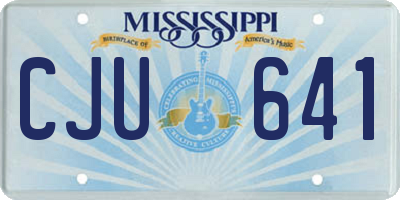 MS license plate CJU641