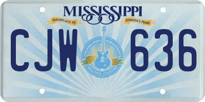 MS license plate CJW636