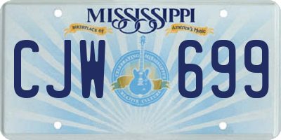 MS license plate CJW699