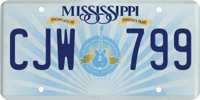 MS license plate CJW799