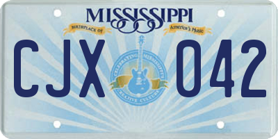 MS license plate CJX042