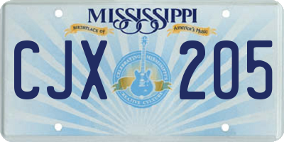 MS license plate CJX205
