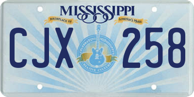 MS license plate CJX258