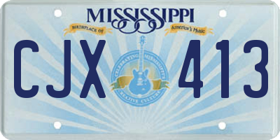 MS license plate CJX413