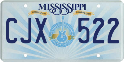MS license plate CJX522
