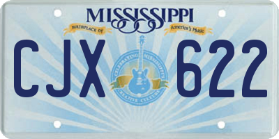 MS license plate CJX622