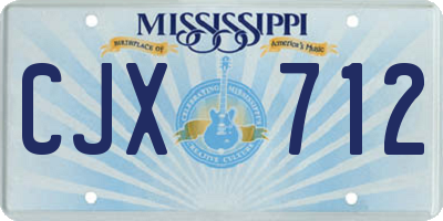 MS license plate CJX712