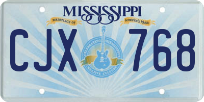 MS license plate CJX768