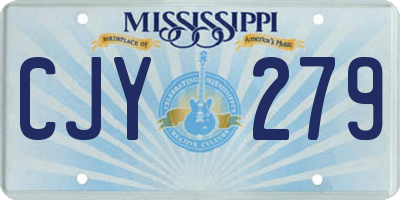 MS license plate CJY279