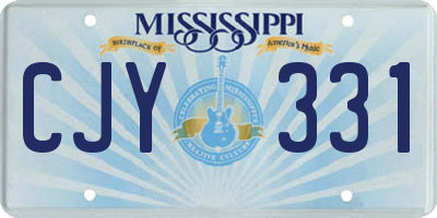 MS license plate CJY331