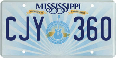MS license plate CJY360
