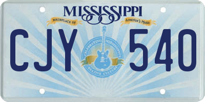 MS license plate CJY540