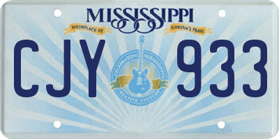 MS license plate CJY933