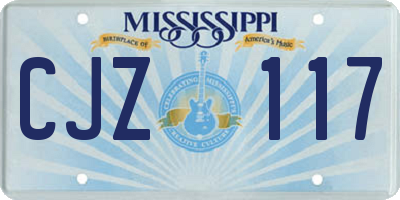 MS license plate CJZ117