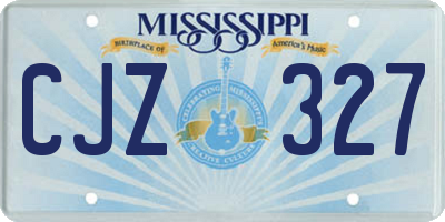 MS license plate CJZ327