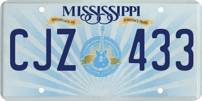 MS license plate CJZ433