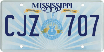 MS license plate CJZ707