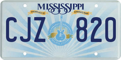 MS license plate CJZ820
