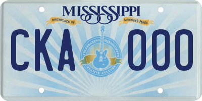MS license plate CKA000