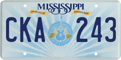 MS license plate CKA243