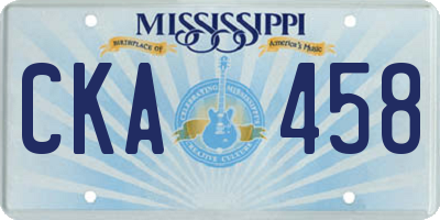 MS license plate CKA458