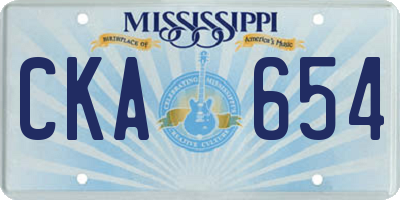 MS license plate CKA654