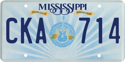 MS license plate CKA714