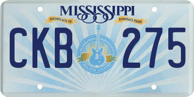 MS license plate CKB275