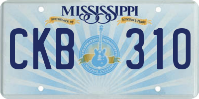 MS license plate CKB310