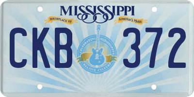 MS license plate CKB372