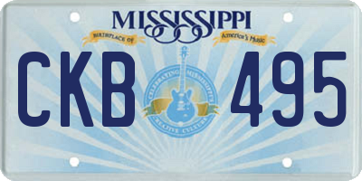 MS license plate CKB495