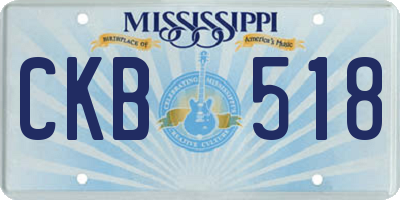 MS license plate CKB518