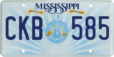 MS license plate CKB585