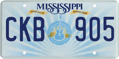 MS license plate CKB905
