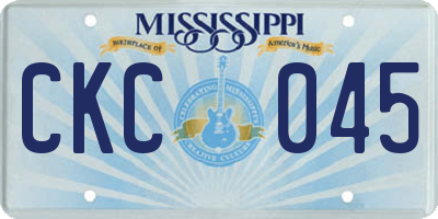 MS license plate CKC045