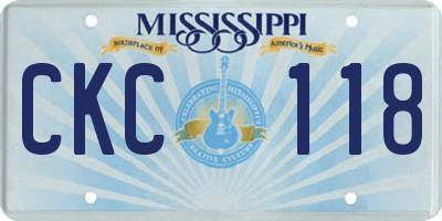 MS license plate CKC118