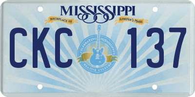 MS license plate CKC137