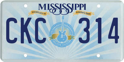 MS license plate CKC314