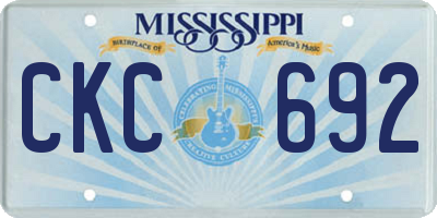 MS license plate CKC692