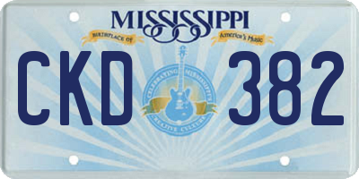 MS license plate CKD382