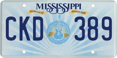 MS license plate CKD389