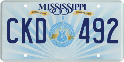MS license plate CKD492