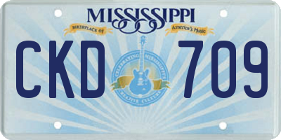 MS license plate CKD709