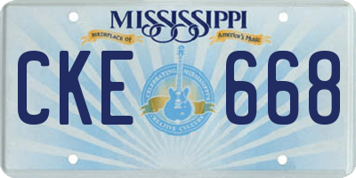 MS license plate CKE668
