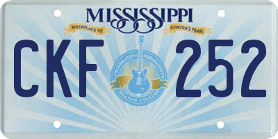 MS license plate CKF252