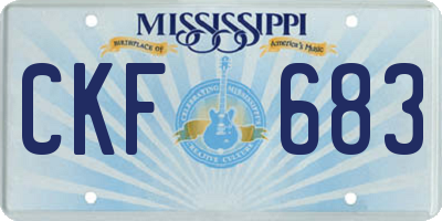 MS license plate CKF683