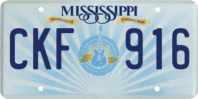 MS license plate CKF916