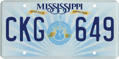 MS license plate CKG649