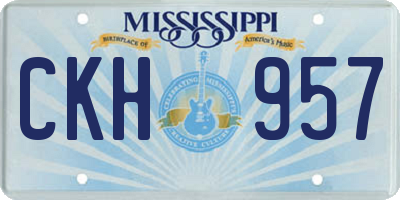 MS license plate CKH957