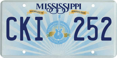 MS license plate CKI252